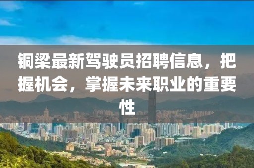铜梁最新驾驶员招聘信息，把握机会，掌握未来职业的重要性