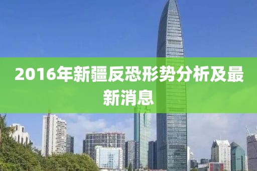 2016年新疆反恐形势分析及最新消息