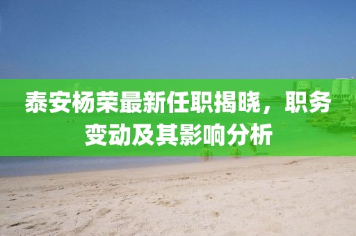 泰安杨荣最新任职揭晓，职务变动及其影响分析