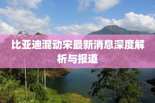 比亚迪混动宋最新消息深度解析与报道
