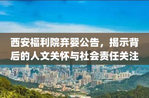西安福利院弃婴公告，揭示背后的人文关怀与社会责任关注