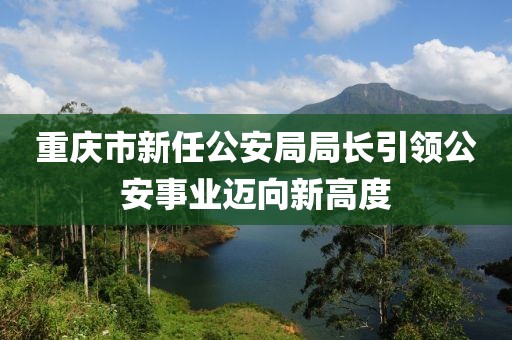 重庆市新任公安局局长引领公安事业迈向新高度