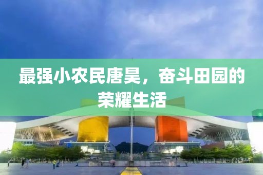 最强小农民唐昊，奋斗田园的荣耀生活