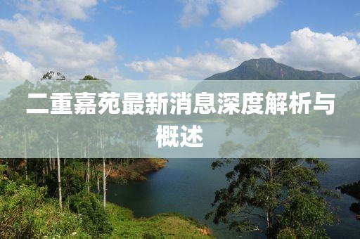 二重嘉苑最新消息深度解析与概述