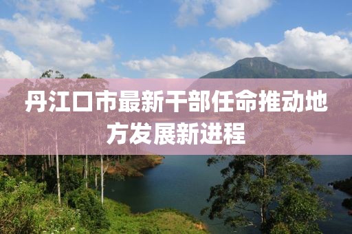 丹江口市最新干部任命推动地方发展新进程