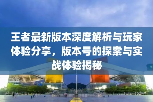 王者最新版本深度解析与玩家体验分享，版本号的探索与实战体验揭秘