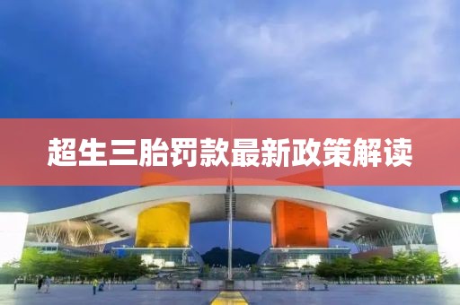 超生三胎罚款最新政策解读