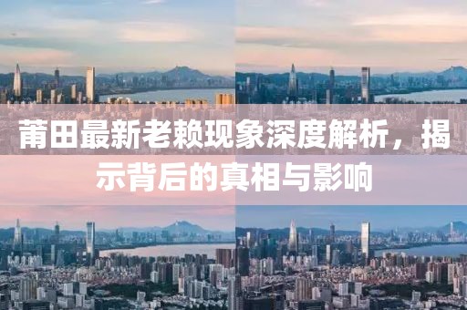 莆田最新老赖现象深度解析，揭示背后的真相与影响