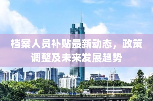 档案人员补贴最新动态，政策调整及未来发展趋势