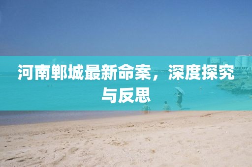 河南郸城最新命案，深度探究与反思