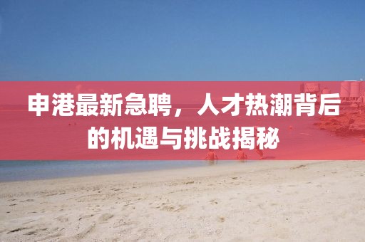 申港最新急聘，人才热潮背后的机遇与挑战揭秘