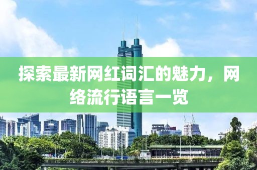 探索最新网红词汇的魅力，网络流行语言一览