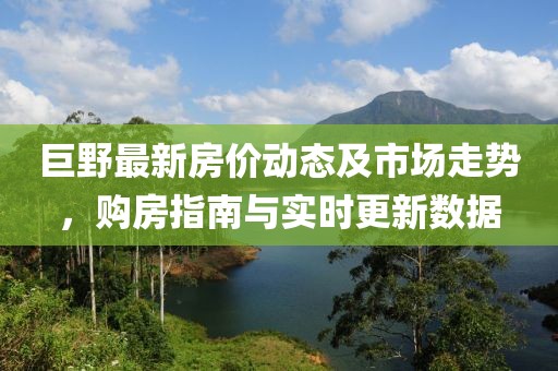巨野最新房价动态及市场走势，购房指南与实时更新数据