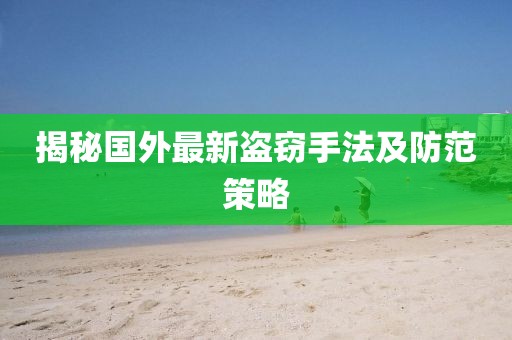 揭秘国外最新盗窃手法及防范策略