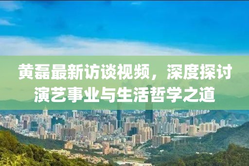 黄磊最新访谈视频，深度探讨演艺事业与生活哲学之道