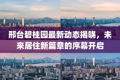 邢台碧桂园最新动态揭晓，未来居住新篇章的序幕开启
