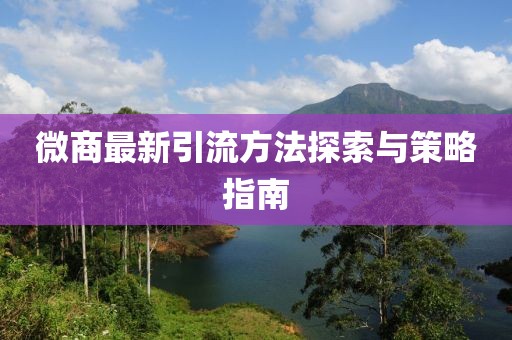 微商最新引流方法探索与策略指南