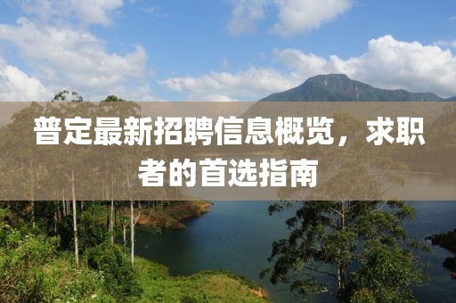 普定最新招聘信息概览，求职者的首选指南