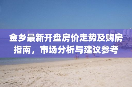金乡最新开盘房价走势及购房指南，市场分析与建议参考