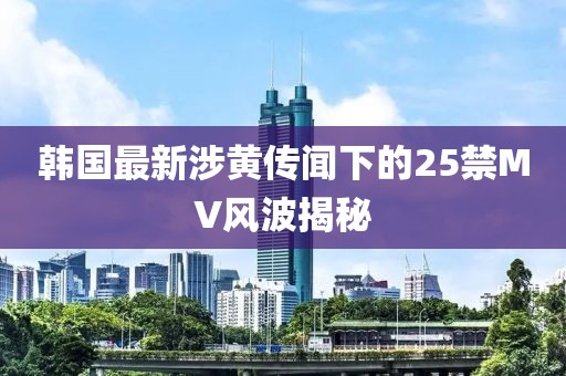 韩国最新涉黄传闻下的25禁MV风波揭秘