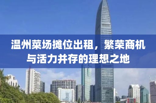 温州菜场摊位出租，繁荣商机与活力并存的理想之地