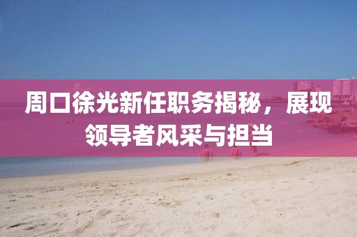 周口徐光新任职务揭秘，展现领导者风采与担当