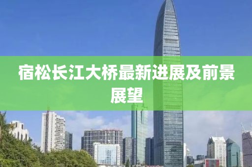 宿松长江大桥最新进展及前景展望