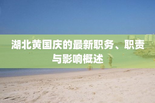 湖北黄国庆的最新职务、职责与影响概述