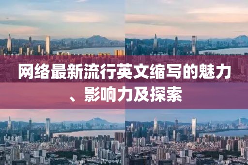 网络最新流行英文缩写的魅力、影响力及探索