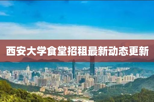 西安大学食堂招租最新动态更新