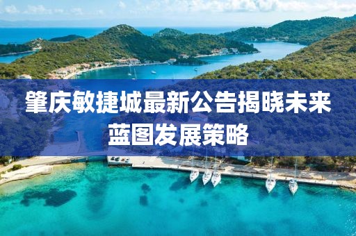 肇庆敏捷城最新公告揭晓未来蓝图发展策略