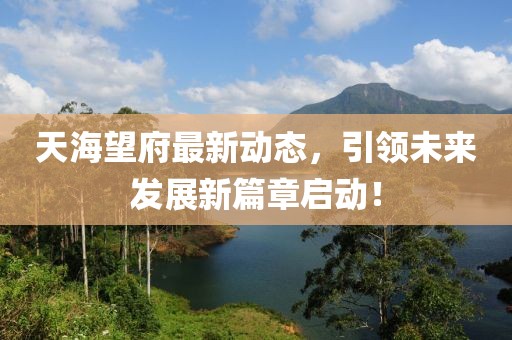 天海望府最新动态，引领未来发展新篇章启动！