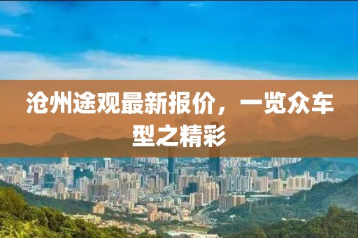 沧州途观最新报价，一览众车型之精彩