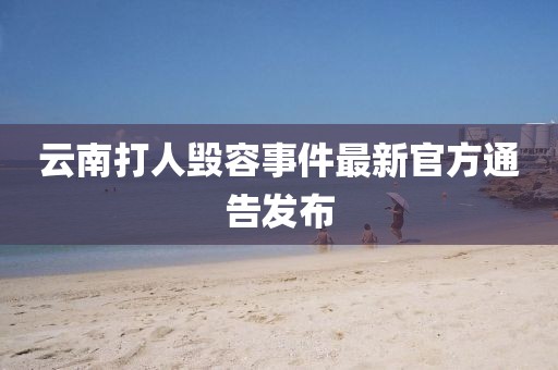 云南打人毁容事件最新官方通告发布
