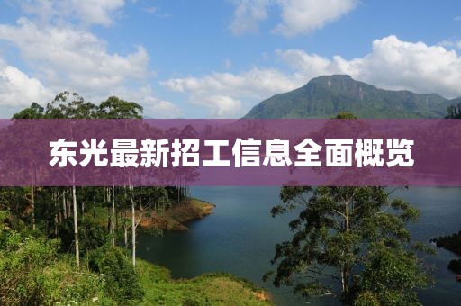 东光最新招工信息全面概览