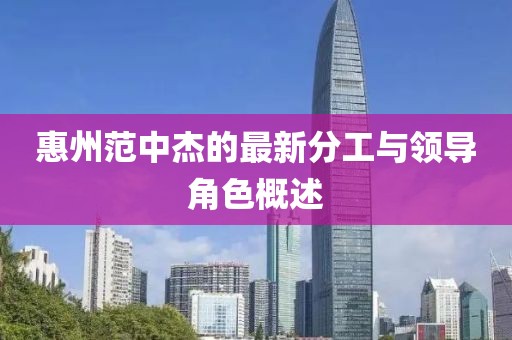 惠州范中杰的最新分工与领导角色概述