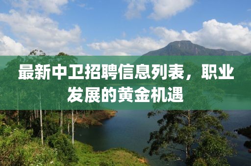 最新中卫招聘信息列表，职业发展的黄金机遇