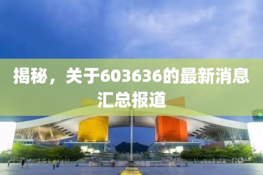 揭秘，关于603636的最新消息汇总报道