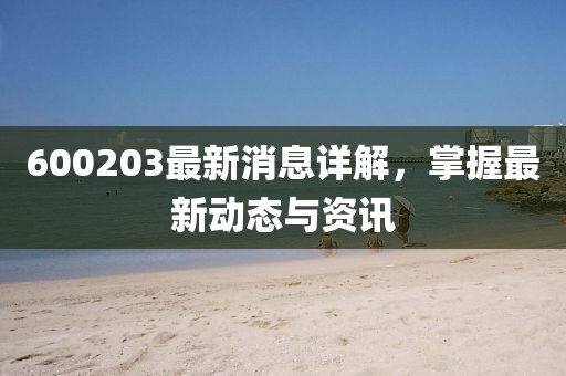 600203最新消息详解，掌握最新动态与资讯
