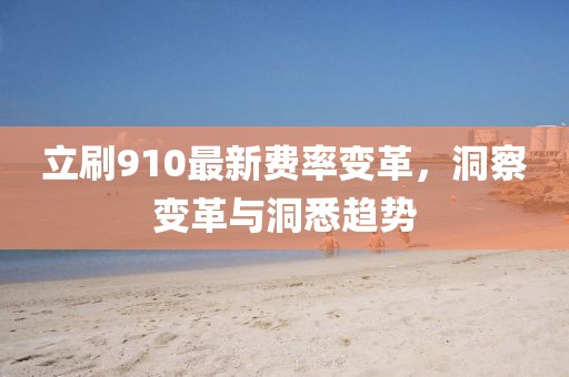立刷910最新费率变革，洞察变革与洞悉趋势
