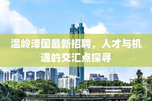 温岭泽国最新招聘，人才与机遇的交汇点探寻
