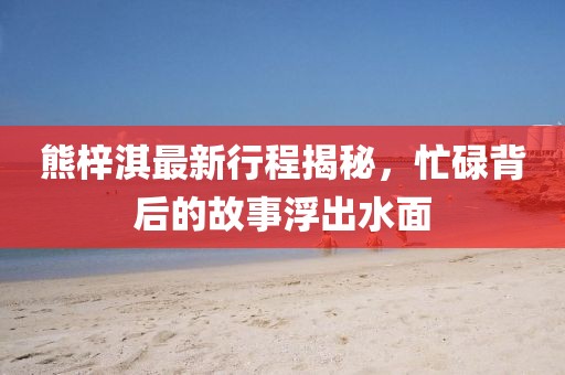熊梓淇最新行程揭秘，忙碌背后的故事浮出水面
