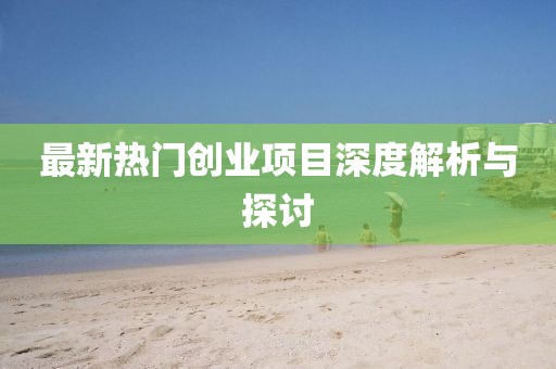 最新热门创业项目深度解析与探讨