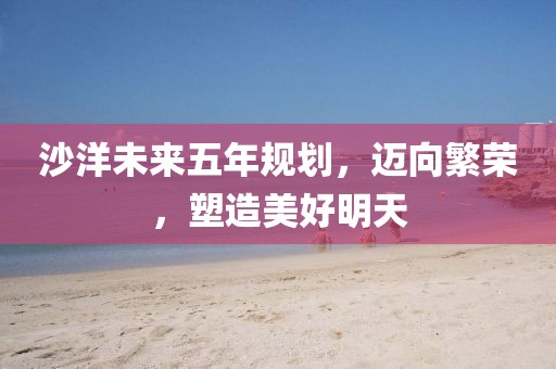 沙洋未来五年规划，迈向繁荣，塑造美好明天