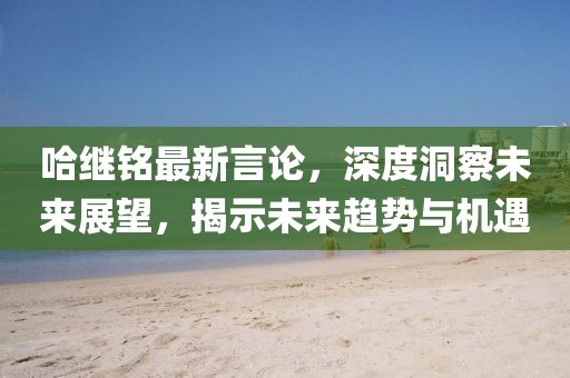 哈继铭最新言论，深度洞察未来展望，揭示未来趋势与机遇