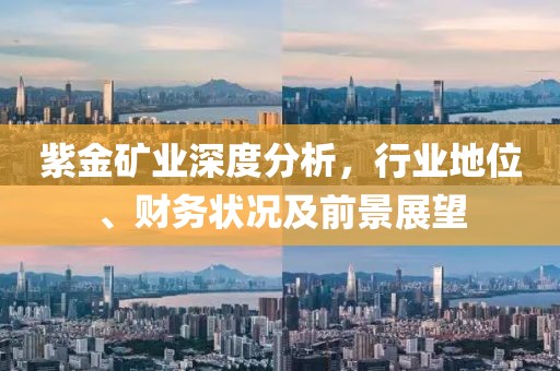 紫金矿业深度分析，行业地位、财务状况及前景展望