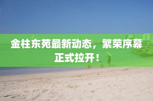 金柱东苑最新动态，繁荣序幕正式拉开！