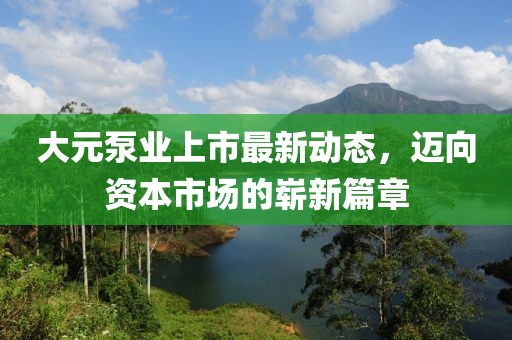 大元泵业上市最新动态，迈向资本市场的崭新篇章