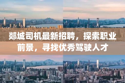 郯城司机最新招聘，探索职业前景，寻找优秀驾驶人才