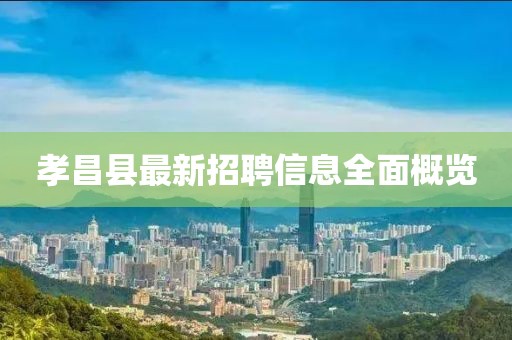 孝昌县最新招聘信息全面概览